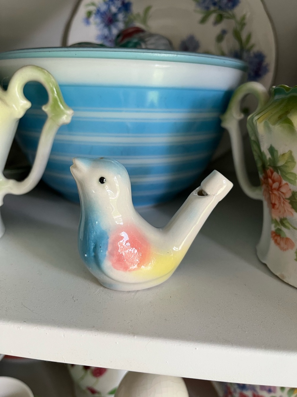 Ceramic Bird water Whistle - Pastel decor Accent